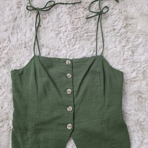Gilli Olive Green Cropped Top